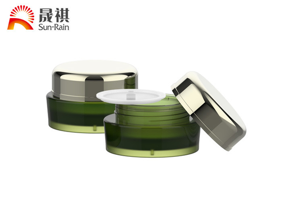 Groene Dubbele de Muur Plastic Kruiken van PMMA 15g 30g 50g om Kosmetische Kruik SR-2302
