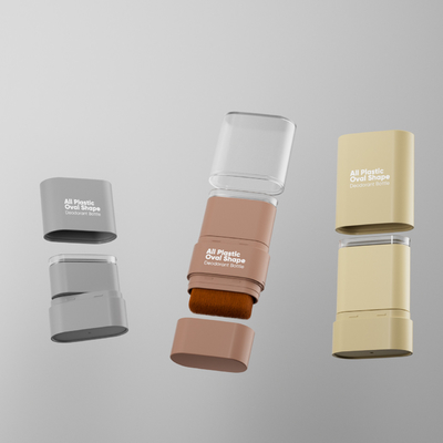 Fabrieksdirect kan kleuren aanpassen Stifting Stick alle plastic ovale vorm deodorant fles met een borstel
