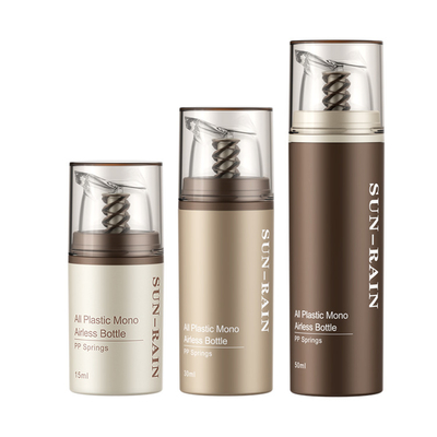 Luchtloze lotion Cosmetische huidverzorging Verpakking Pomp Fles Custom 15ml 30ml 50ml Cosmetische Mini