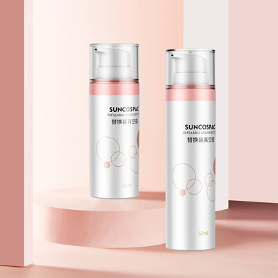 30 ml 50 ml pomp PET verpakking cosmetische vervangbare hervulbare PET dubbele wand gezicht crème fles