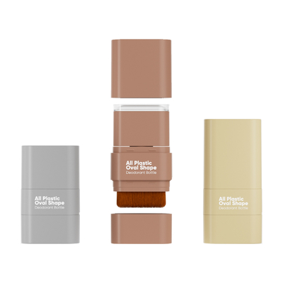 Fabrieksdirect kan kleuren aanpassen Stifting Stick alle plastic ovale vorm deodorant fles met een borstel