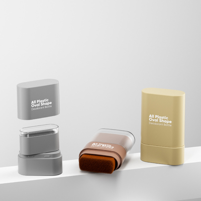 Fabrieksdirect kan kleuren aanpassen Stifting Stick alle plastic ovale vorm deodorant fles met een borstel