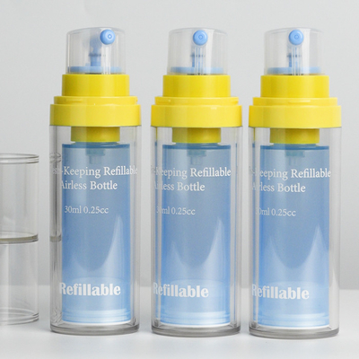 Fabrikanten Dubbelwandige PET-fles Hervulbare vershoudende 30 ml luchtloze pompfles